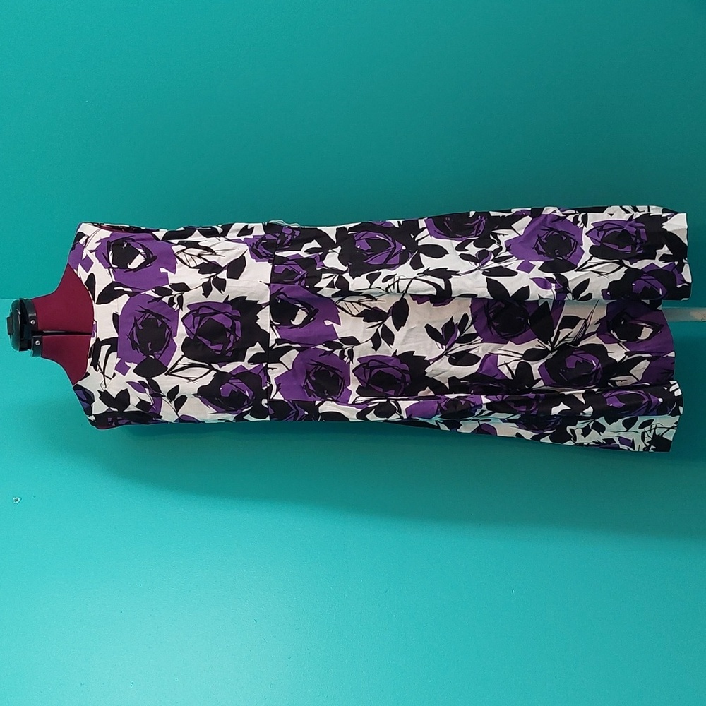 Addition Elle  Sleeveless dress size 18 Floral Purple Black